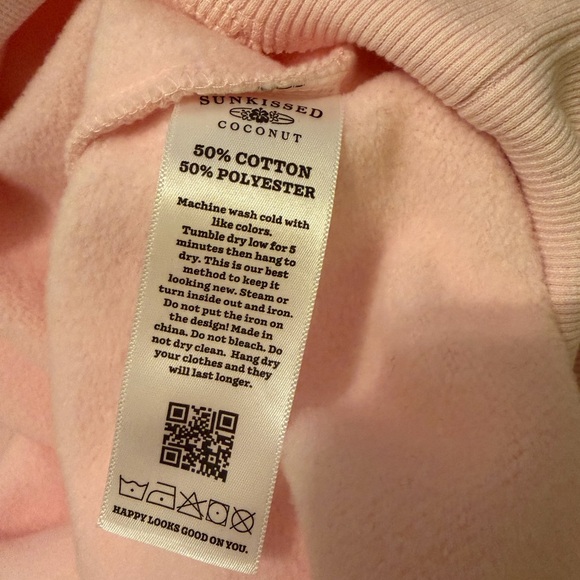 Pink Graphic Sweatshirt with Multicolor Stitching Detail - Picture 11 of 11
